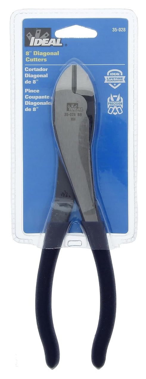 IDEAL Electrical 35-028 Diagonal-Cutting Plier - 8 in., Pliers with Knife-to-Knife Blades, Dipped Grip Handles...