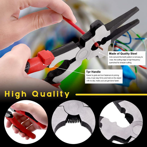 8" 6 Function MIG Welding Pliers, Dual-Sided Gage Standard Metal Gauge Measurement and Tungsten Carbide Scriber for Metal Sheet (3 Pack)...