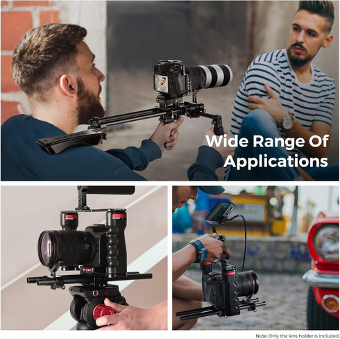 Neewer Telephoto Long Lens Support Bracket, Y-Shaped Lens Bracket with 35mm Vertical Adjustment, Compatible with DSLR Camera Shoulder Rig with 15m...