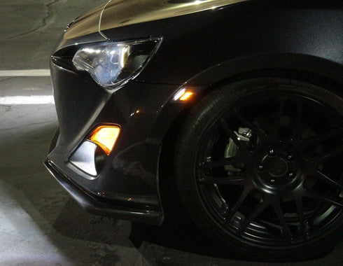 iJDMTOY JDM Smoked Lens White/Amber Dual Color LED Front Sidemarkers Compatible With 2013-16 Scion FR-S, 2013-21 Subaru BRZ, 2017-21 Toyota 86...