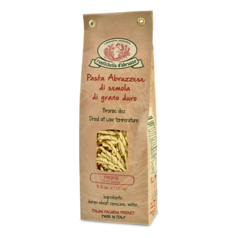 Rustichella d'Abruzzo Trofie Pasta - Authentic Italian Durum Wheat Semolina, Traditional Ligurian Shape for Pesto, Soups & Cold Dishes - 250g Bag ...