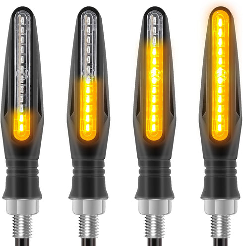 Kinstecks 4PCS Motorcycle Indicators Flowing Turn Signal Lights Motorbike Turning Indicators 12V 12 LEDs Bulbs...