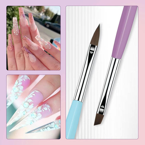 6Pcs Nail Art Brushes Set, Nail Brushes Kit with Nail Art Liner Brush and Nail Dotting Pen?Nail Extension Gel Brush, Double Ended Professional Nai...