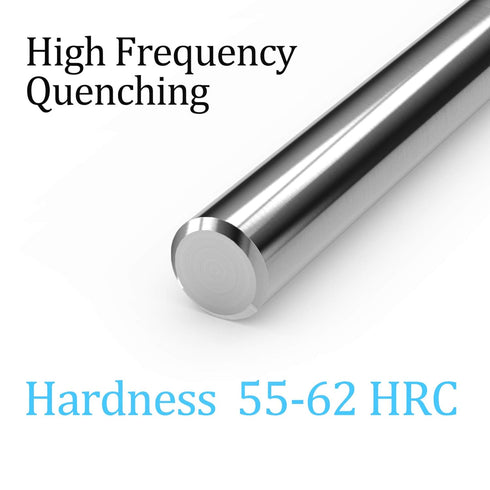 Linear Motion Rods, FEYRINX 2PCS 8mm x 370mm (.315 x 14.57 inches) Case Hardened Chrome Linear Rail Shaft for 3D Printer, DIY, CNC - Metric h8 Tol...