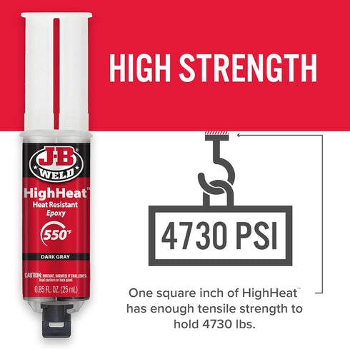 J-B Weld High Heat Epoxy Syringe, Dark Grey...