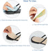 2 Pairs Pigskin High Heels Sandals Plantar Fasciitis Insoles, Self Adhesive Heel Cups for Bone Spur/Achilles Pain, 0.2" Thickness, No Slip Heel Su...
