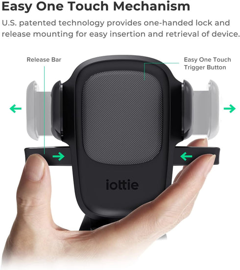 iOttie Easy One Touch Signature Dashboard & Windshield Universal Car Mount Phone Holder Desk Stand with Suction Cup Base and Telescopic Arm for iP...