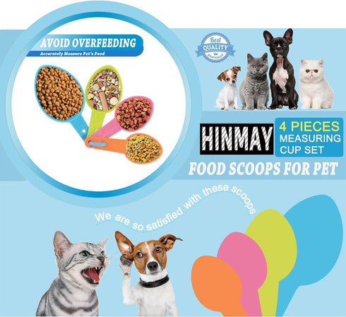 Pet Food Scoops Plastic Measuring Cups Set for Dog Cat and Bird Food (Random Color)...