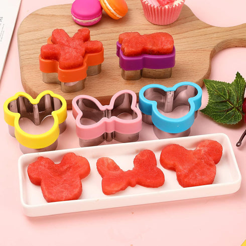 Multicolor 7-Piece Cookie Cutter Set - Head, Bow, Shoes, Gloves Shapes - Stainless Steel, Dishwasher Safe...