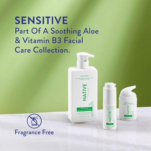 Native Sensitive Facial Serum Contains Naturally Derived Ingredients | Hydrating Serum with Aloe and Vitamin B3, Revitalize and Repair Your Skin, ...