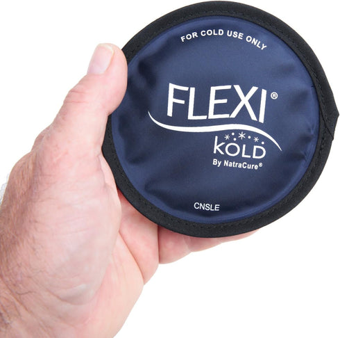FlexiKold Gel Ice Pack Circles w/Straps (4 Pack) - Small Ice Packs, Reusable Ice Pack for Injuries, Ice Packs Reusable, Breastfeeding, Wisdom Teet...
