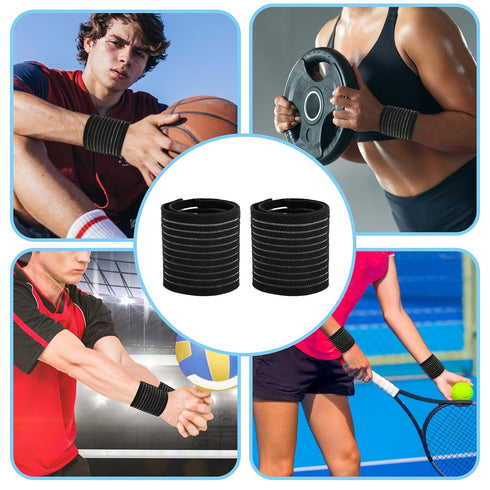 2 PCS Elastic Wrist Support Band Wrap Breathable Wrist Brace Adjustable Wrist Straps Support Relieves Wrist Pain Arthritis Tendonitis Sports Use f...