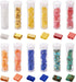 375Pcs 5mm Tila Beads Glass Seed Beads 12 Styles Square Beads 2 Hole Tile Beads Rectangle Carrier Beads Kit for DIY Crafts Bracelets Jewelry Makin...