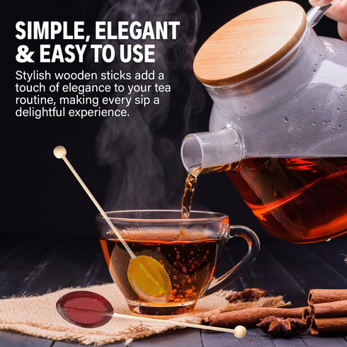 Melville Candy All Natural Honey Spoon Gift Set – Spoons & Lollipops on Wooden Ball Sticks – Gluten-Free, Made in USA Stirrers for Tea, Coffee, & ...