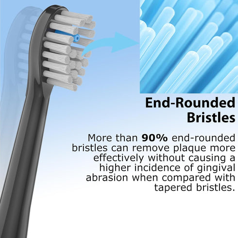 Flossing Toothbrush Head Replacement, 3 Count, Sonic Tooth Brushes and Water Flosser Combo Water-Pick Brush Heads (Compact Size, Black)...