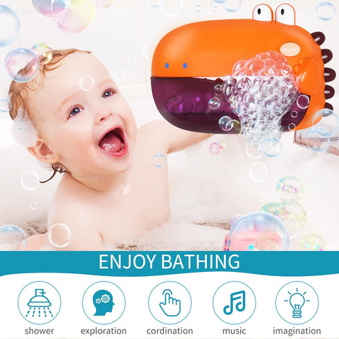 Grechi Dinosaur Bath Toys,Baby Bath Toys for The Baby Bathtub,Toddler Bath Toys Automatic Bubble Machine,Plays 12 Children’s Songs,Bath Toy Makes ...
