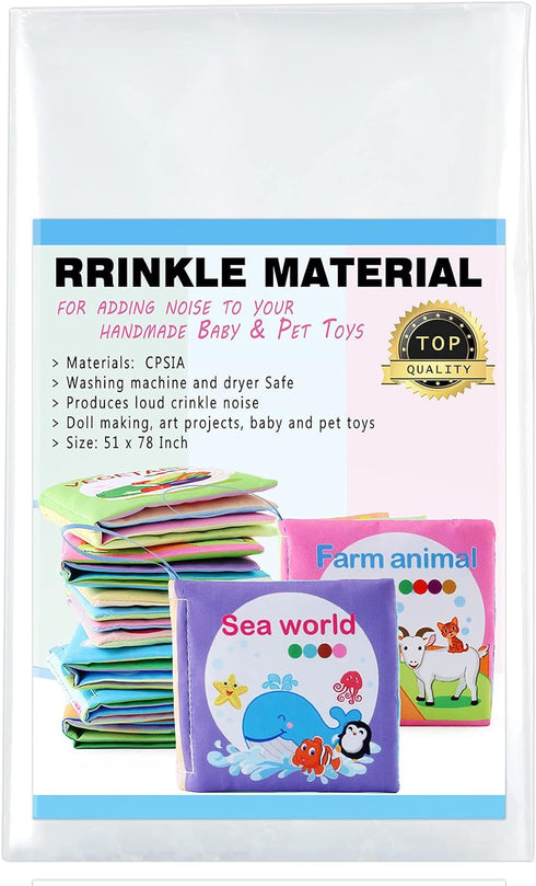 Zonon Noise Making Crinkle Paper Crinkle Material Noise Maker Plastic Film for Baby Dog Cat Toys Pet Supplies (51 x 78 Inch)...