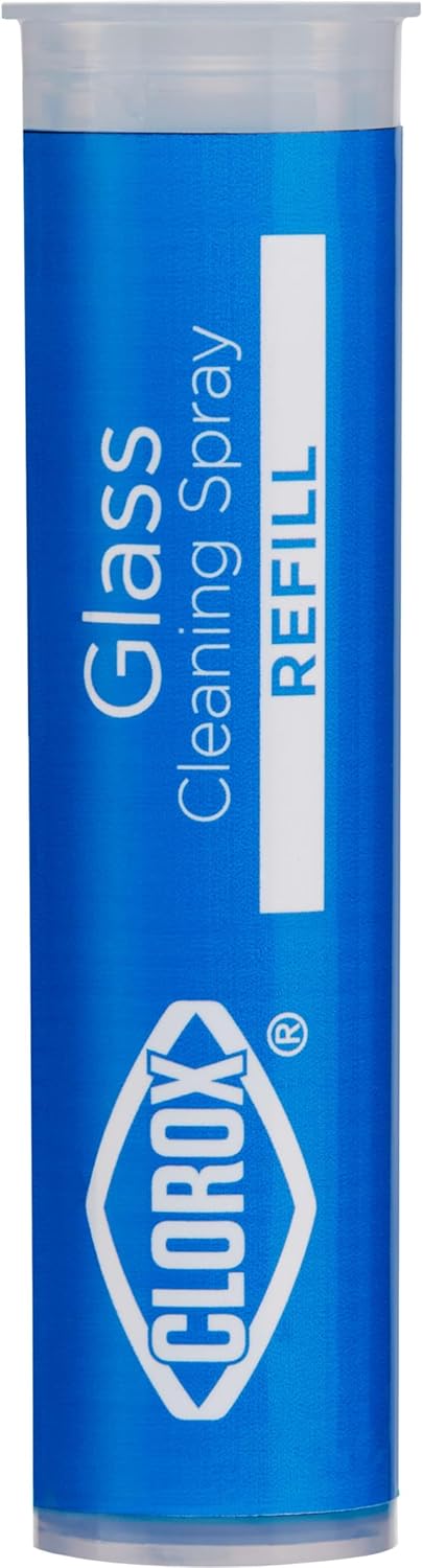 Clorox Glass Cleaner Refill Cartridge for Glass Cleaner Reusable Spray Bottle Two Refill Cartridges Ounces, Household Essentials, Package May Vary...