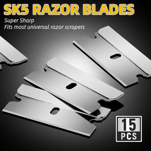 DIYSELF 1 Pack Razor Blade Scraper, Glass Scraper with Extra 15 Blades, Professional Razor Scraper for Glass Stove Top, Window, Cooktop Cleaning, ...