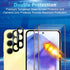 [4+3 Pack Galaxy A55 Screen Protector, 4 Pack Tempered Glass with 3 Pack Camera Lens Protector, High Clarity, Anti-Shatter, Bubble Free for Samsun...