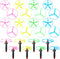 24 Pcs Flying Saucer Flying Disc Toy Helicopter Toy Disco Flyers Include 8 String Launchers and 16 Flying Saucer Flying Disc Launcher Flying Toys ...