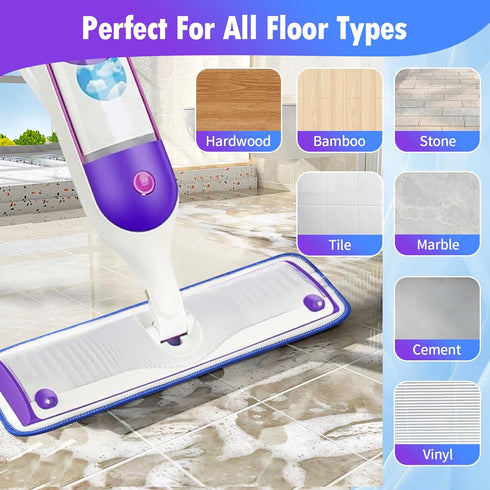 8-Pack Reusable Microfiber Mop Pads for Swiffer PowerMop,Power Mop Pads Refills - includes 4 Microfiber Cleaning Pad, 4 Microfiber Deep Cleaning P...