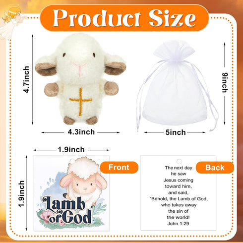 Shappy Mini Plush Lambs Jesus Plush Toys Lamb of God Lambs Stuffed Animal Religious Stuffed Animal Christian Toys Gifts for First Communion Christ...