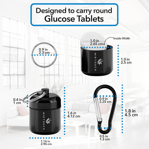 Portable Keychain Pill Holder Case for Round Glucose Tablets & Critical Medicine - Discreet Waterproof Key Chain Pill Container Carrier with Stron...