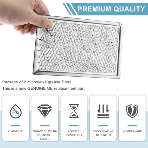 WB06X10309 Microwave Oven Grease Filter 7-5/8 x 5" Compatible with GE WB06X10359 Microwave Filter Replacement Parts by AMI PARTS (4 Packs)...