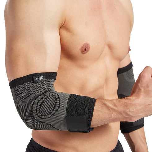 Bodyprox Elbow Brace with Strap for Tendonitis 2 Pack, Tennis Elbow Compression Sleeves, Golf Elbow Treatment...