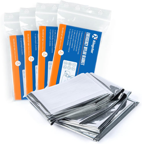 Emergency Blankets (4 Packs, 84" L x 52" W) Mylar Thermal Blankets for Survival and Protection,Space Blanket Survival Kits Camping Blanket, Ideal ...