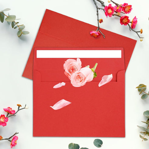 50Packs A7 Red Envelopes 5x 7 Inch Card Envelopes,Self Seal for Weddings, Greeting Cards?Mailing? Invitations, Photos, Postcards...