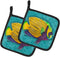 Caroline's Treasures 8674PTHD Tropical Fish Pair of Pot Holders Kitchen Heat Resistant Pot Holders Sets Oven Hot Pads for Cooking Baking BBQ, 7 1/...