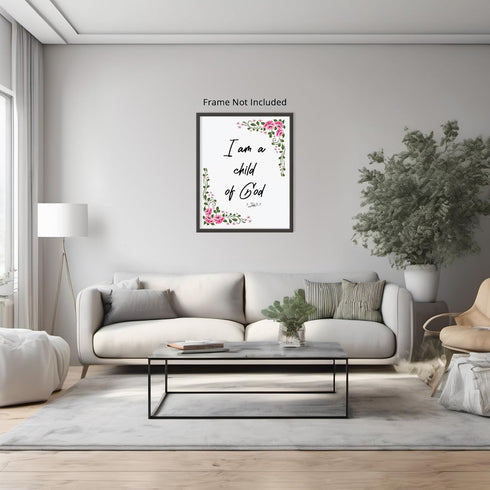 Posterizer 1 pcs-I'm A Child of God-Religious Posters-Typography Art-Gifts for Christians - Decor for Home & Office- UNFRAMED Wall Art...