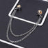 2pcs Double Chain Brooch Gold Silver Gothic Rivet Head Chain Shirt Backpack Scarf Pendant Chain Accessories...