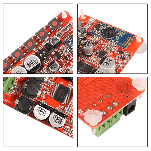 AITRIP 1 Pack TDA7492P 50W+50W Wireless Bluetooth CSR4.0 Audio Receiver Digital Amplifier Board 8~25V DC2.1 Power Supply (Red)...