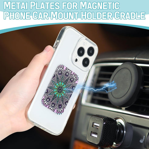 Weewooday 8 Pcs Phone Magnet Car Metal Plate Mount Metal Plate for Cell Holder Magnetic Car Mount Compatible with Magnetic Car Mounts Replacement ...