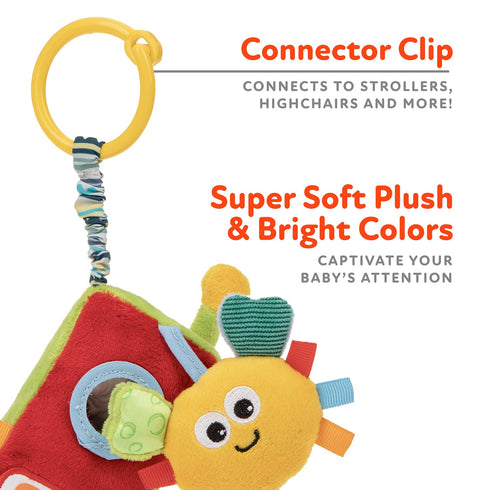 Nuby Plush Phone Pals Musical Hanging Toy with Connector Ring: 0M+, Multi...