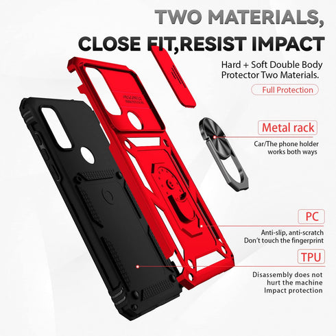 SunStory for Motorola Moto G Play 2023 Case,Moto G Pure Case, Moto G Power 2022 Case with HD Screen Protector & Slide Camera Cover & Kickstand, [M...