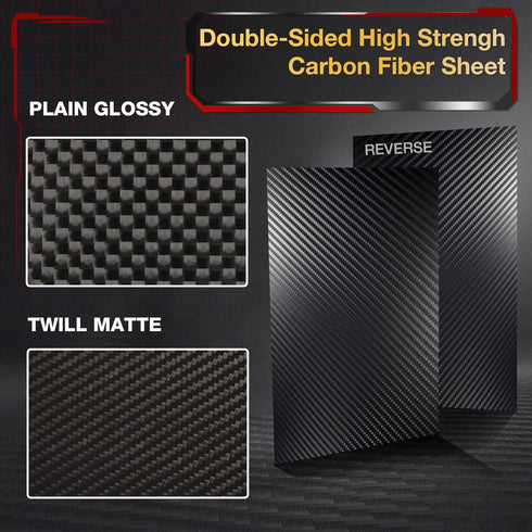 ARRIS 240 x 240 x 0.5mm Carbon Fiber Sheet, Available in 1MM 1.5MM 2MM 2.5MM 3MM 3.5MM 4MM 4.5MM 5MM 6.0MM 100% 3K Carbon Plate Pannel Sheet Twill...