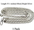 HAHIYO Purse Chain Strap Length 55.1 inches Bright Silver for Shoulder Cross Body Sling Purse Handbag Clutch Replacement Strap Comfortable Flat 0....