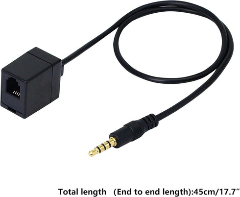 SinLoon RJ9 to 3.5mm Telephone Adapter Cable Female RJ9 Headset to Male 3.5mm Cell Phone Adapter - Convert RJ9 Headphone to Smartphones Most Andro...