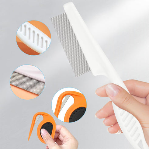 2Pcs Pet Knotting Comb for Cats - Knotting Comb Pet Grooming Tool for Dogs Cat Knot Remover Tangled and Loose Hair with 2 Pcs Pet Hair Comb Tear S...