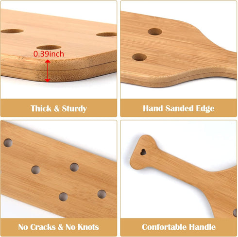 BATTIFE 12inch Bamboo Paddle - Lightweight Durability Smooth Wooden Paddle with Airflow Holes Unfinished Wooden Paddle...