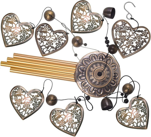 Garden Loving Heart Wind Chimes Outdoor Indoor Decor, Hand-Made Heart Musical Wind Chimes, Mobile Wind Catcher Romantic Wind-Bells for for Home, M...