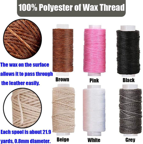 12 Pieces Portable Sewing Awl Kit,Stitching Awl Hand Stitcher Repair Tool Kit for Leather, Heavy Fabrics and Canvas with Needles(Straight and Curv...