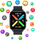 Smart Watch for Men Women Compatible with iPhone Samsung Android Phone 1.69 inch Full Touch Screen IP68 Waterproof Bluetooh Fitness Tracker Heart ...