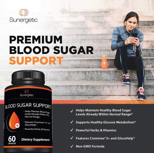 Premium Blood Sugar Support Supplement–Supports Healthy Blood Sugar Levels Already Within Normal Range – Includes Bitter Melon Extract, Vanadium, ...