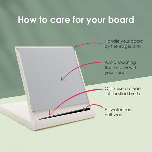 Mini Buddha Board Art Set: Water Drawing Writing Board w/Mini Water Brush for Mindfulness & Meditation – Inkless Zen Based Drawing Board, Painting...