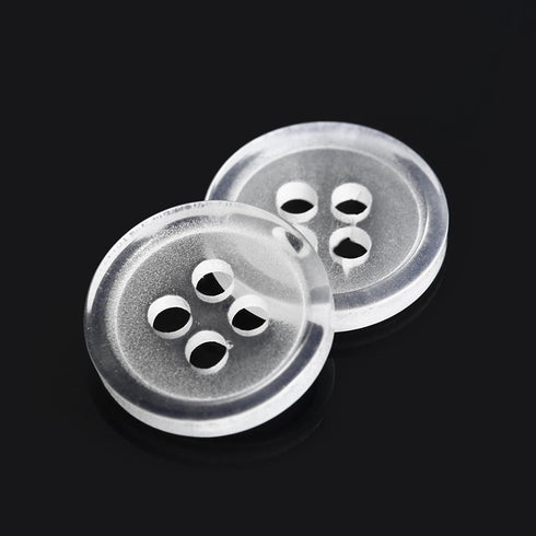 dophee 100pcs Plastic White Buttons for Crafts, 4 Holes Round Clear Sewing Buttons for Clothing Shirt Jeans Clothes DIY and Holiday Decoration - 1...